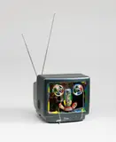 Nam June Paik, Fernseher, 1994, TV casing with various eletronic components, paritally painted with acrylic, antenna, transformer i.a.. Approx