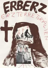 Erberz by Jonathan Meese, 1999, Emulsion paint and felt-tip pen, collaged, on cardboard, sold Nov 2014