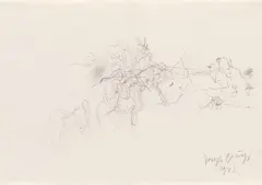 Untitled by Joseph Beuys, 1972, Pencil on paper with centrical fold, sold Nov 2014