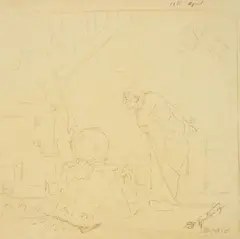 The Chemist by Carl Spitzweg, Pencil on fine paper, sold Nov 2014