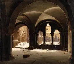 Carl Hasenpflug, View of a Cloister, Oil on canvas