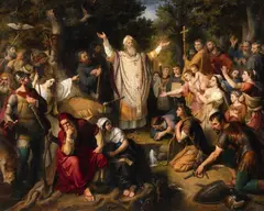 Johann Michael Wittmer, Saint Boniface Felling Donar's Oak, Oil on canvas