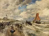 Gregor von Bochmann, A Beach Scene near Scheveningen