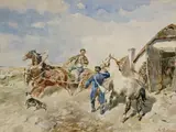 Gregor von Bochmann, Baltic Farmstead and a Horse and Cart
