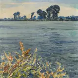 Late Summer on the Rhine by Max Clarenbach, Oil on canvas (relined), sold Nov 2014
