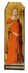 Matteo Giovannetti, Catherine of Alexandria and Saint Anthony the Great, Tempera on panel.. Each