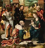 Antwerp School circa 1520, The Adoration of the Magi, Oil on panel (parquetted)