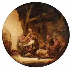 Benjamin Gerritsz Cuyp, A Peasant Brawl, Oil on panel (parquetted).