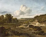 Jan Wijnants, Dutch Landscape with a Rider and Shepherd, Oil on canvas (relined)