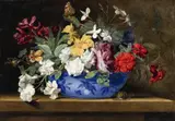 Jean-Michel Picart, Floral Still Life with a Snail and Butterfly, Oil on canvas (relined)