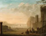 A Southern Harbour by Netherlandish School of the 17th century, Oil on panel, sold Nov 2014