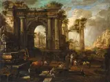An Architectural Capriccio by Italian School of the 18th century, Oil on canvas (relined), sold Nov 2014
