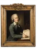 Lié Louis Périn-Salbreux, Portrait of a Young Man Writing, Oil on canvas (relined)