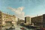 Italian School ca. 1800, A View of the Rialto Bridge in Venice, Oil on canvas