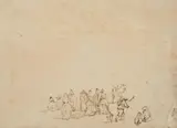 A Study with Figural Staffage by Flemish School of the 17th century, Pen and brown ink, sold Nov 2014