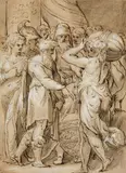 A Mythological Scene by Italian School of the 17th century, Brown ink and wash, highlighted in white, sold Nov 2014