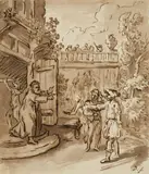 The Return of the Prodigal Son by called Dietricy Christian Wilhelm Ernst Dietrich, Brown ink and was, sold Nov 2014