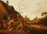 Joost Cornelisz Droochsloot, A Village Scene with Peasants Fighting