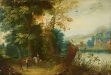 Flemish School 17th century, Landscape with a Horseman