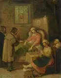 Visiting a Sick Woman by follower of Frans Francken the Younger, Oil on copper, sold Sep 2014