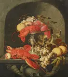 Still Life with Lobsters and Fruit in a Niche by Dutch School of the 17th century, Oil on canvas (relined), sold Sep 2014