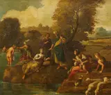 A Mythological Scene by Dutch School of the 18th century, Oil on canvas (relined), offered Sep 2014