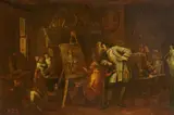 The Artist's Studio by Italian School of the 18th century, Oil on canvas, sold Sep 2014
