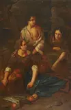 A Market Scene by Spanish School of the 17th century, Oil on canvas, sold Sep 2014