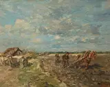 Gregor von Bochmann, Landscape with Ploughmen