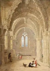 Gibson, Rosslyn Chapel in Roslin near Edinburgh, Oil on panel