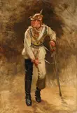 Emil Hünten, An Oil Study for the Painting "Schlacht bei Königgrätz", Oil on canvas