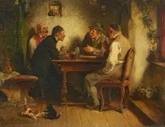 Hugo Kauffmann, A Tavern Scene, 1885, Oil on panel