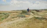 Hugo Mühlig, A View in Sylt with Ramblers and a Cart