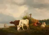 Pieter Gerardus van Os, Grazing Cattle, Oil on canvas
