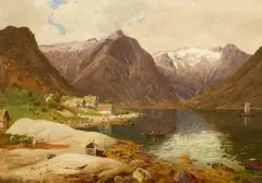 Georg Saal, The Sognefjord in Norway, Oil on canvas