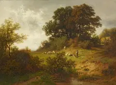 Franz Seidel, Landscape with Shepherds, 1872, Oil on canvas