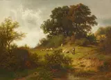 Franz Seidel, Landscape with Shepherds, 1872, Oil on canvas