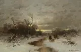 Desire Thomassin, A Winter Landscape with Hunters