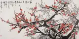 Guanshan Yue, Plum blossoms and bamboo., Plum blossoms and bamboo. Scroll. Ink and colours on paper. Inscription, signed Guan Shanyue and sealed Guan Shanyue and Mo Yang