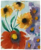 Rote, gelbe und violette Blüten by Emil Nolde, Circa 1930/40, Watercolour on Japan paper, sold May 2014