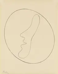 Mondmännchen I by Jean Arp, Circa 1960, Pen and India ink on paper with watermark 'VIDALON FRANCE", sold May 2014