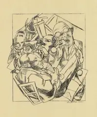 Stadtnacht by Max Beckmann, 1920, Suite of 6 lithographs with the lithographed original title-page on thin Japan laid paper From, sold May 2014