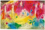 Marc Chagall, Temple et Histoire de Bacchus, 1961, Colour lithograph on Arches wove paper