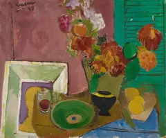 Kurt Craemer, Interieurszene, 1949, Oil on fibreboard
