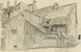 Lyonel Feininger, Untitled (Back Yard in or around Weimar)