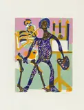 Totentanz von Basel by HAP Grieshaber, 1966, Woodcut in colors, sold May 2014