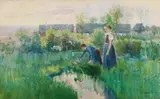 Karl Hagemeister, Zwei Mädchen beim Wasserholen