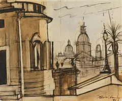 Anton Kerschbaumer, Römische Silhouetten, 1930, Brush, India ink and watercolour on laid paper with watermark "PM FABRIANO" 54.5 x 65/