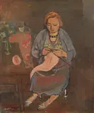 Georges Kars, Femme au tricot, 1930, Oil on canvas