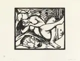 Franz Marc, Schlafende Hirtin, 1912, Woodcut on fine Japan paper